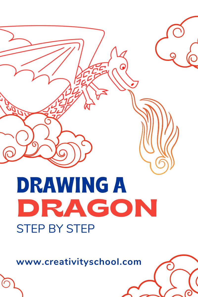 Logo of an animated red dragon by Creativity School.