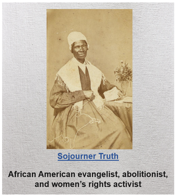 Sojourner Truth, African-American evangelist, abolitionist, and women's rights activist