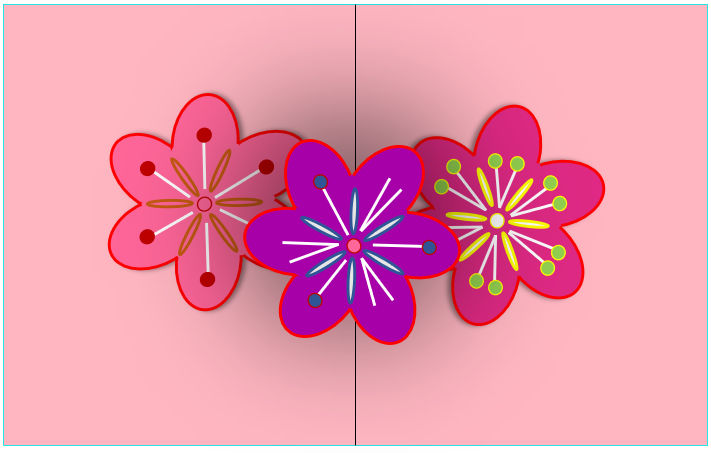 Finished digital version of the beautiful pop up flower card.