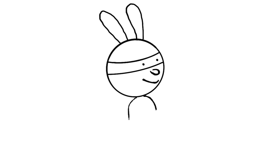 Nodding bunny with eye cover