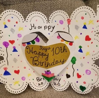 10th birthday heart pop up card
