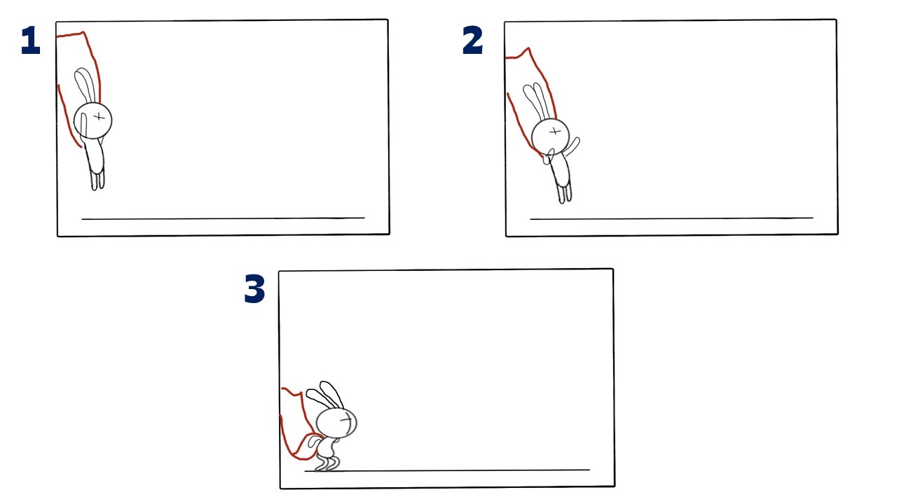 Frames 1-3 on how to do the super bunny animation