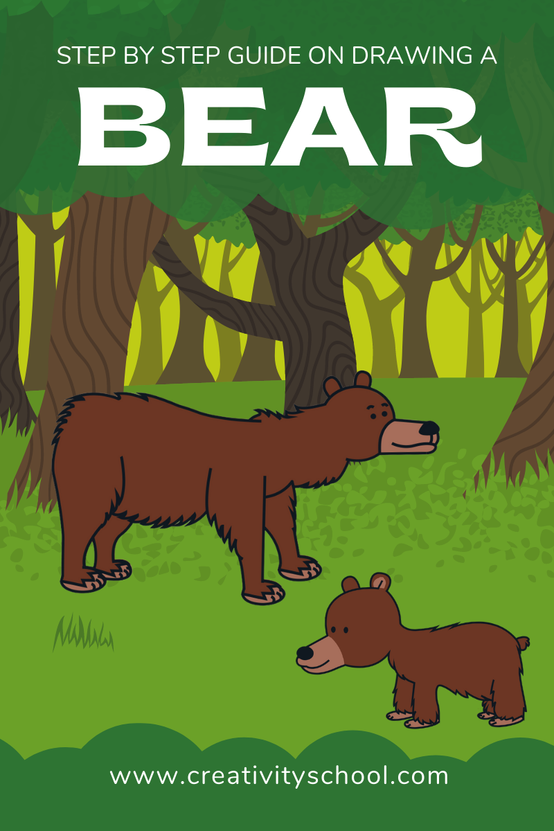 how to draw a grizzly bear for kids