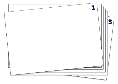rectangles with blue numbers on upper right (1-25)