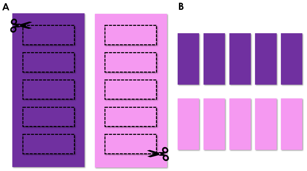 purple and pink rectangles outline and cutouts