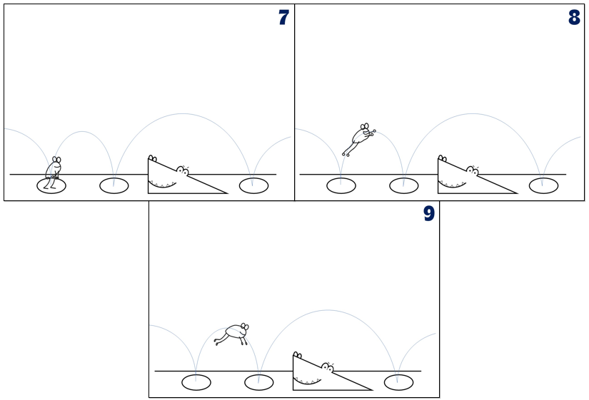 Frames 7-9 on how to do the leaping frog animation