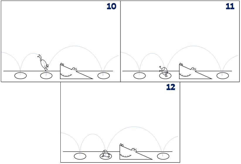 Frames 10-12 on how to do the leaping frog animation