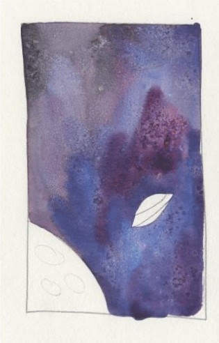Space watercolor painting using salt
