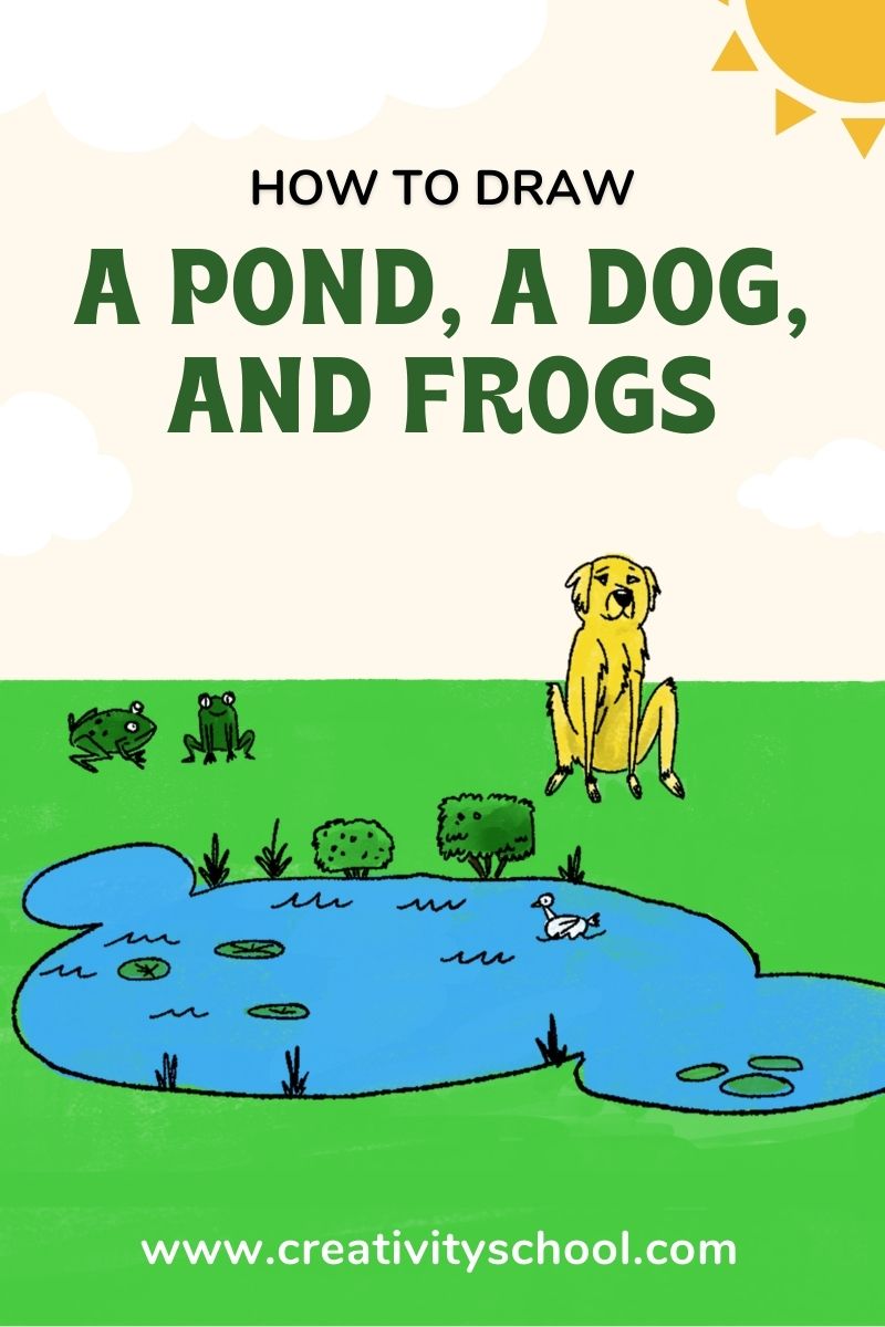 How to Draw a Pond, a Dog, and a Frog blog cover