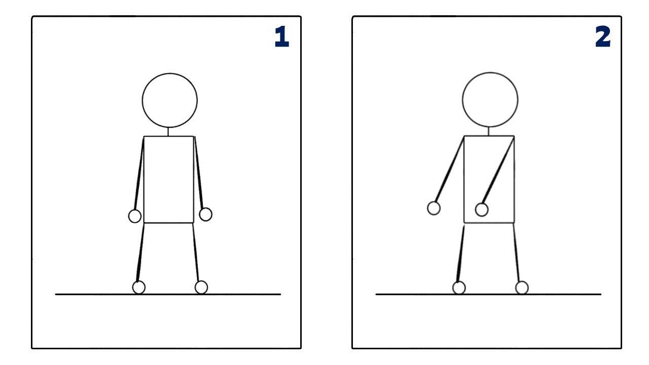 Frames 1 and 2 showing "floss" dance animation steps
