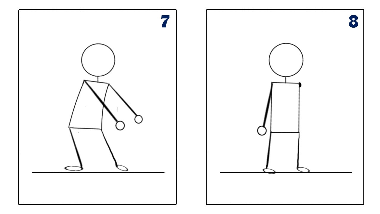 Frames 7 and 8 showing "floss" dance animation steps