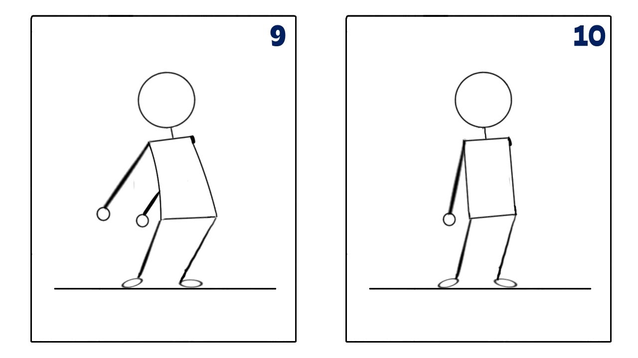 Frames 9 and 10 showing "floss" dance animation steps