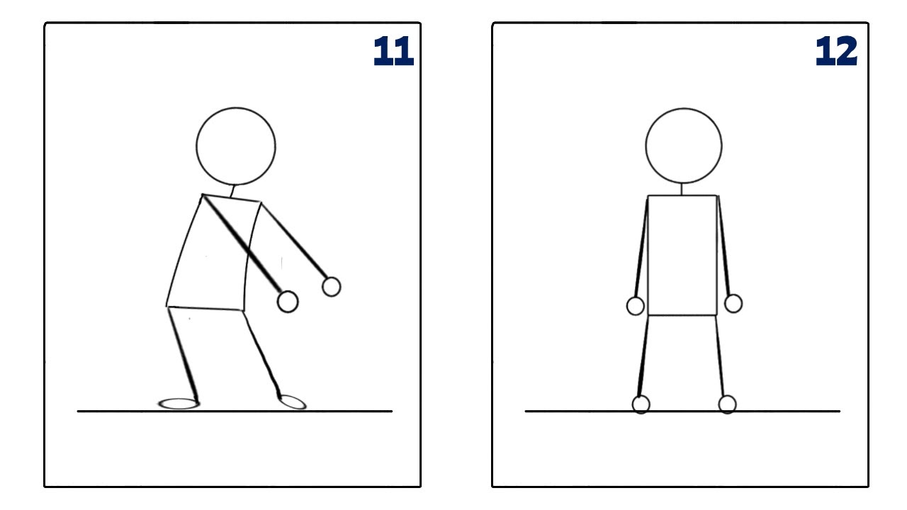Frames 11 and 12 showing "floss" dance animation steps