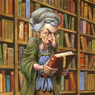 graphical representation of a typical old librarian