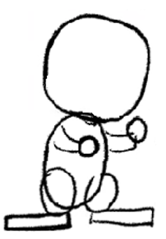 outline of bunny's body with hands and feet