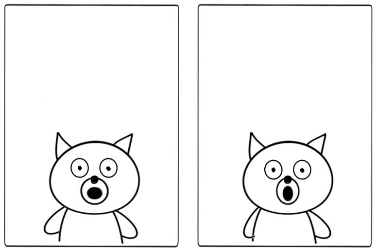 Frames 5 and 6 showing cat talking animation steps