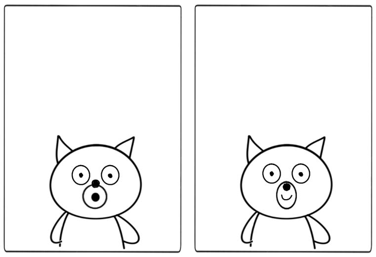Frames 7 and 8 showing cat talking animation steps
