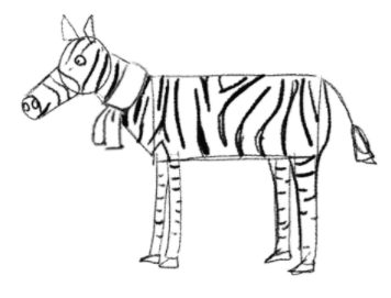 zebra with a scarf