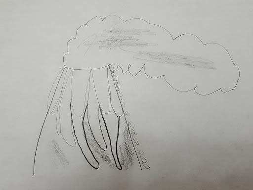 simple drawing of a volcano releasing smoke