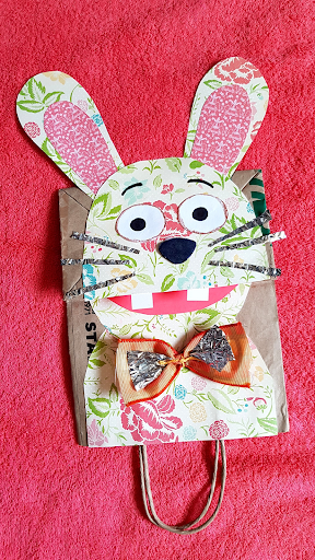 bunny craft from a gift bag