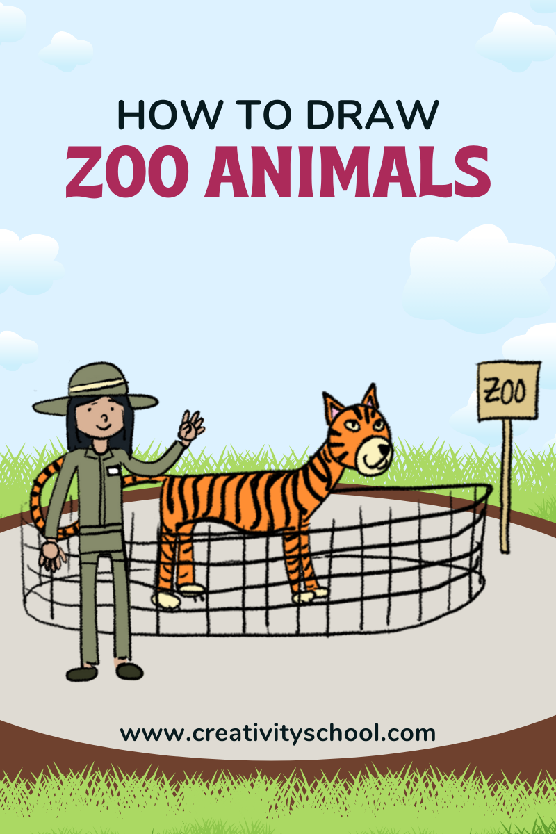 How to draw Zoo Animals and Words: Easy & Fun Drawing and first