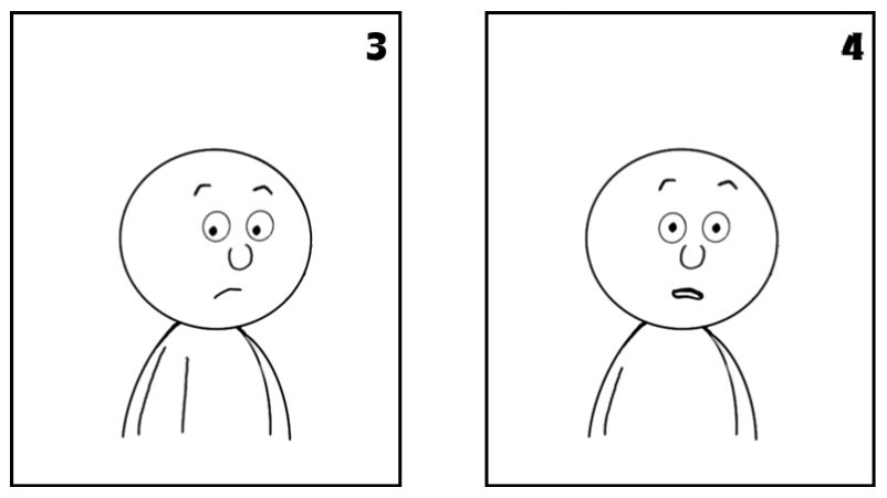 Frames 3 and 4 showing a confused character