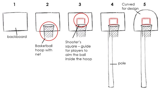 how to draw basketball court